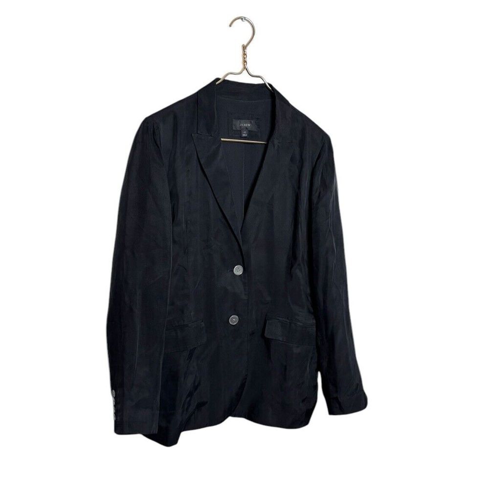 JCrew $248 Limited Edition Drapey Long Parke Blazer Cupro‎ Blend Black Sz 10
